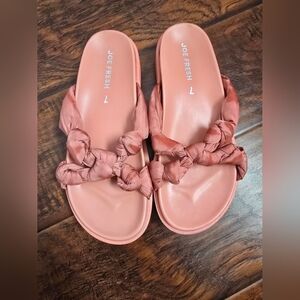 Joe Fresh Coral Knotted Platform Sandals